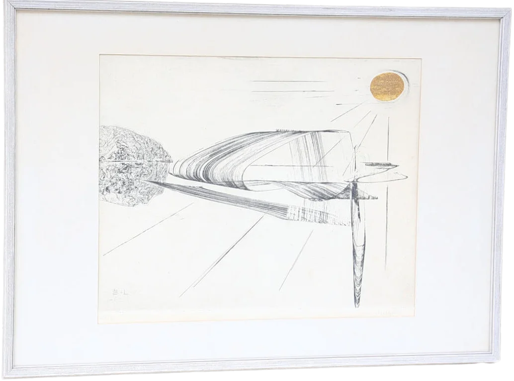 BENGT LISSEGÅRDH. "sol", etsning, signerad och numrerad, daterad 63. — Engravings & Prints — Falun Auktionsbyrå