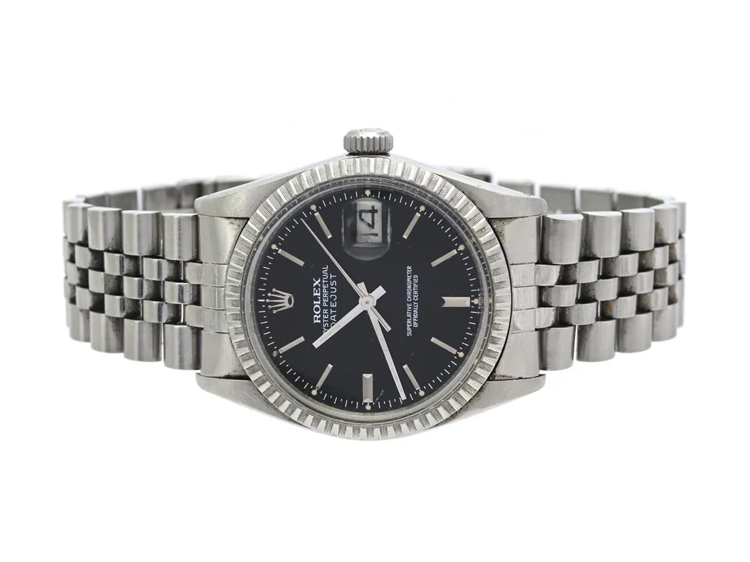 ROLEX, Oyster Perpetual, Datejust (T Swiss T), Chronometer, Ref nr. 16030, Serie nr. 7164127, Cal 3035, Verk nr. 0664560, Boett nr. 16000, herrur, 36 mm, stål, automatisk, plexiglas, datum, delvis renoverad urtavla (relumat index), defekt (akut servicebehov), Jubileelänk, viklås (buckla), Ref nr. 62510H-G3/555, ca 1982. — Klockor/Rolex — Kaplans