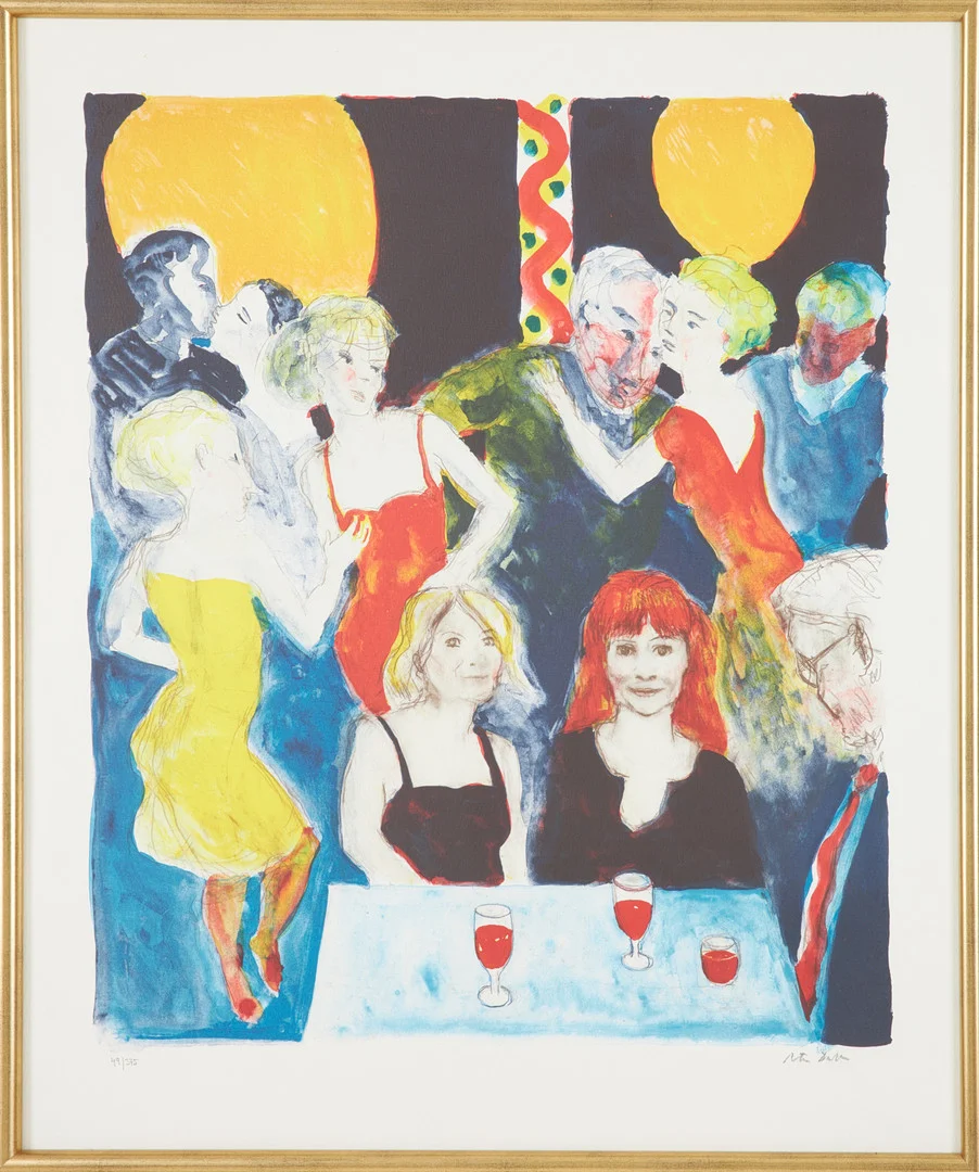 PETER DAHL. Danspaus, färglitografi, numrerad 49/395, signerad. — Engravings & Prints — Stockholms Auktionsverk Sickla