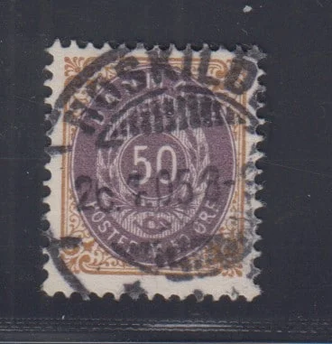 DANMARK. AFA 30Cy. 50 Øre, iso. omv. rm. PRAGT-eksempler med retvendt og flot placeret stempel: ROSKILDE 26.6.05 — Hobby and collectibles/Stamps — Lauritz