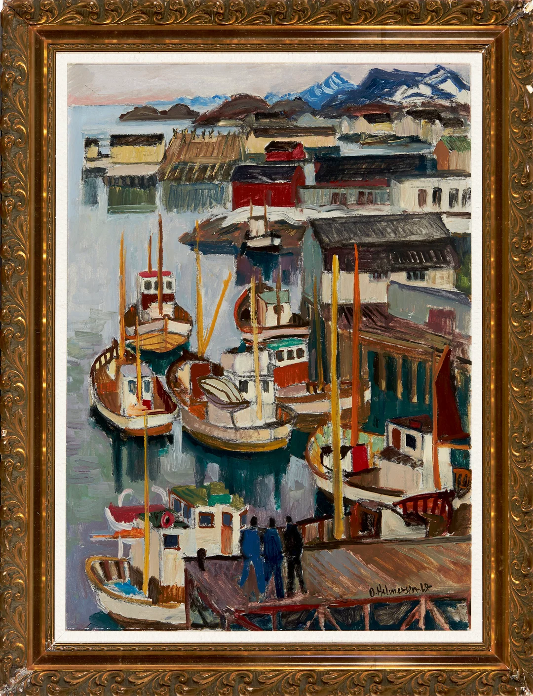Helmersen, Odd — "Havnemotiv, Svolvær" 1969 — Kunst/Maleri — Blomqvist