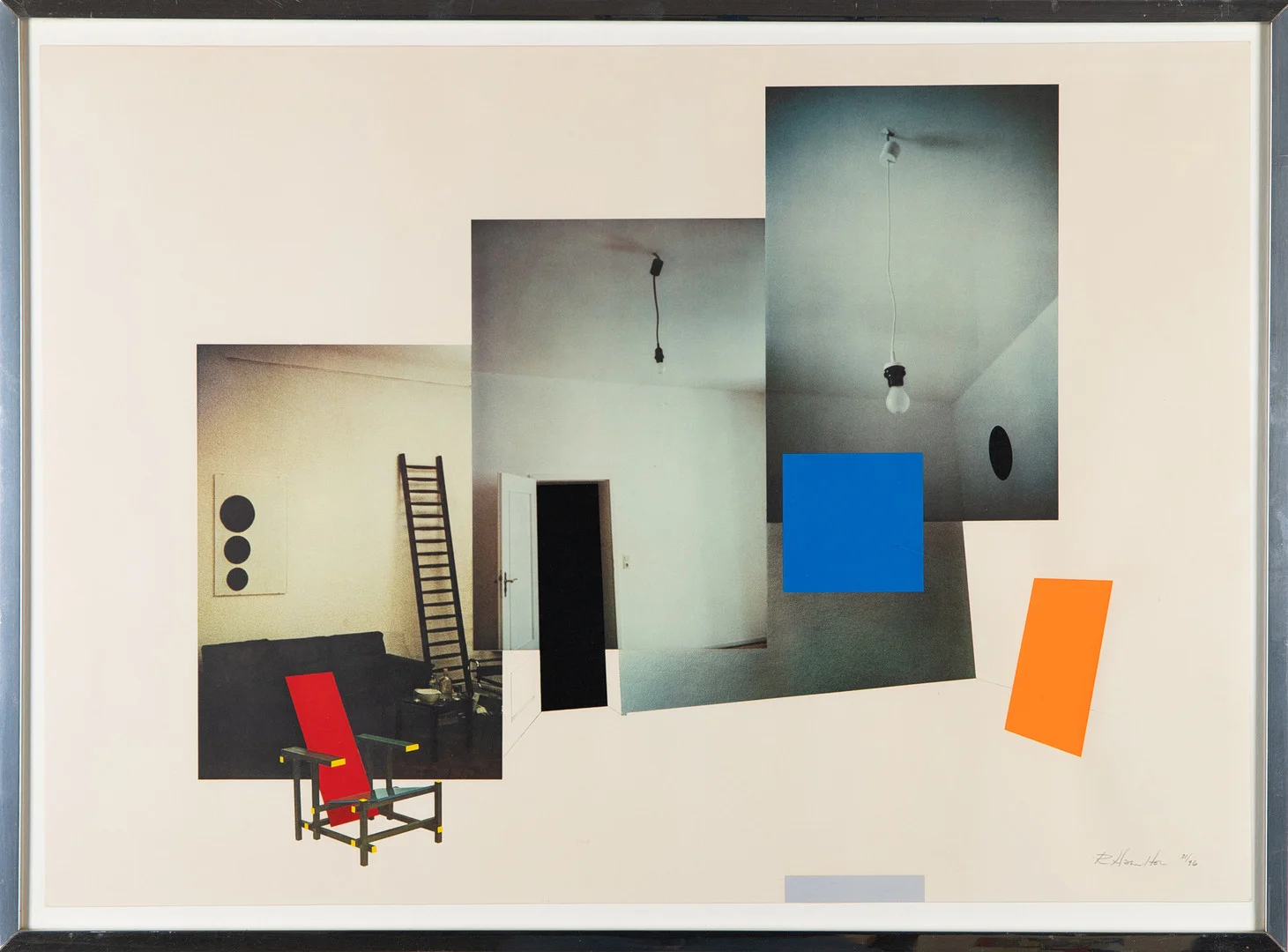 RICHARD HAMILTON. Collage mit Rietvelds Rot-Blauem Stuhl (100-8). — Engravings & Prints — Art and Design Auctions