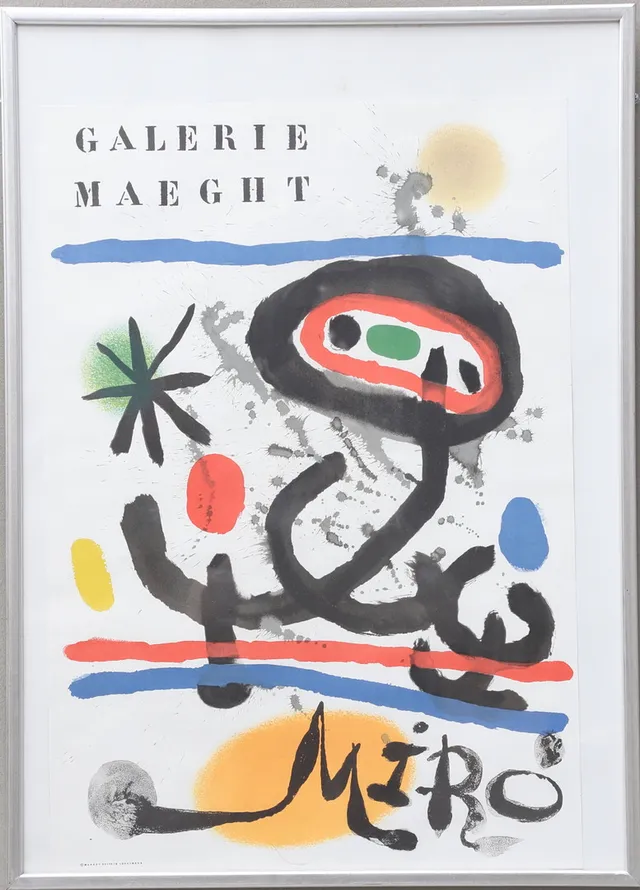 JOAN MIRÓ. EFTER. Affisch, litografiskt tryck, Galerie Maeght.