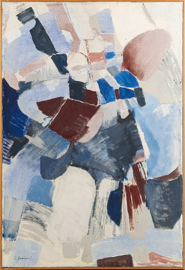 GUSTAF SKOGLUND (1923-2003). "Schakt", olja på duk, signerad och daterad 1962. — Paintings — Stockholms Auktionsverk Helsingborg