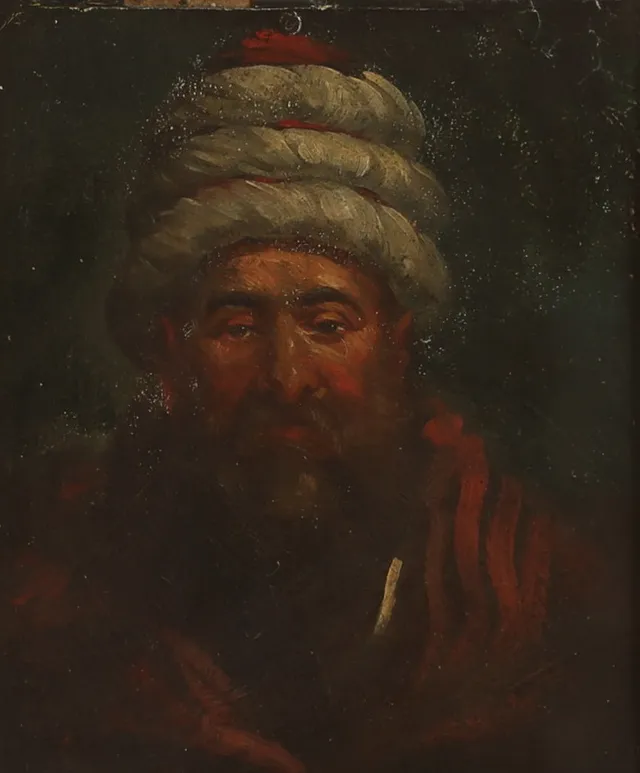 OKÄND KONSTNÄR, olja på pannå, 17/1800-tal.