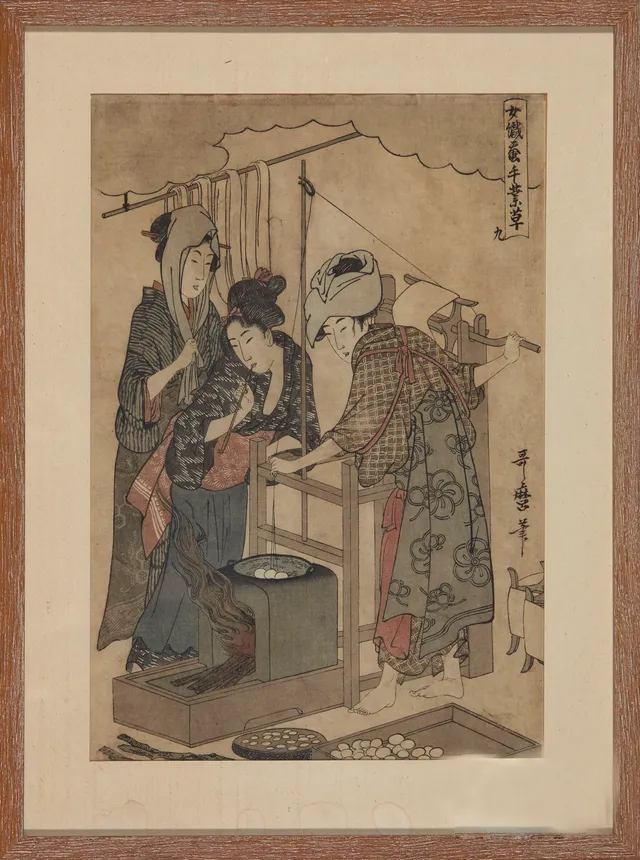 Utamaro, Kitagawa — Fra serien "Joshoko kaiko tewaza-kusa"