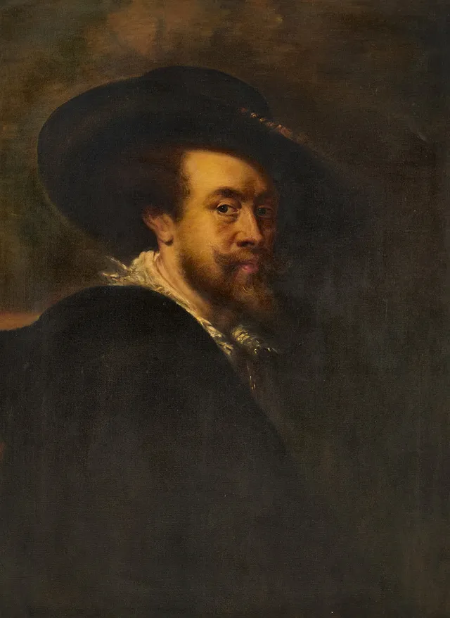 PETER PAUL RUBENS (Flandern, 1577-1640): Kopia efter, Självporträtt, olja på duk.