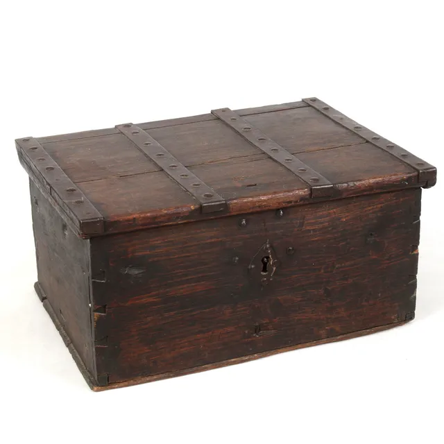 SKRIN, allmoge, bemålat trä, 1800-tal.