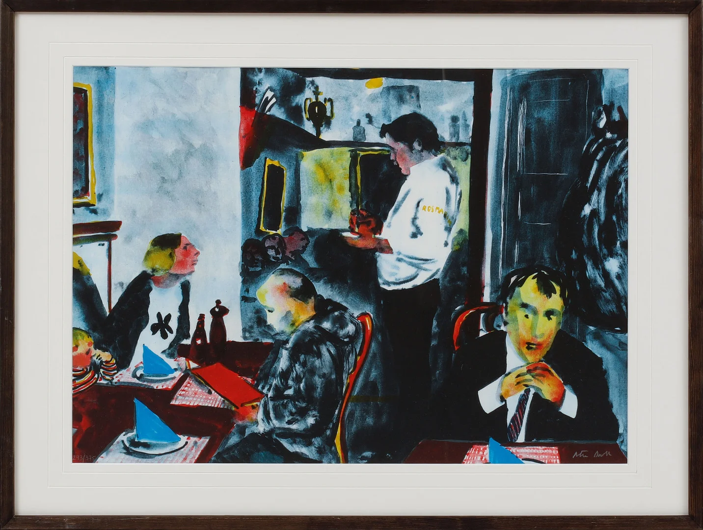 PETER DAHL. Restauranginteriör. Färglitografi, signerad och numrerad 293/375. — Engravings & Prints — Göteborgs Auktionsverk