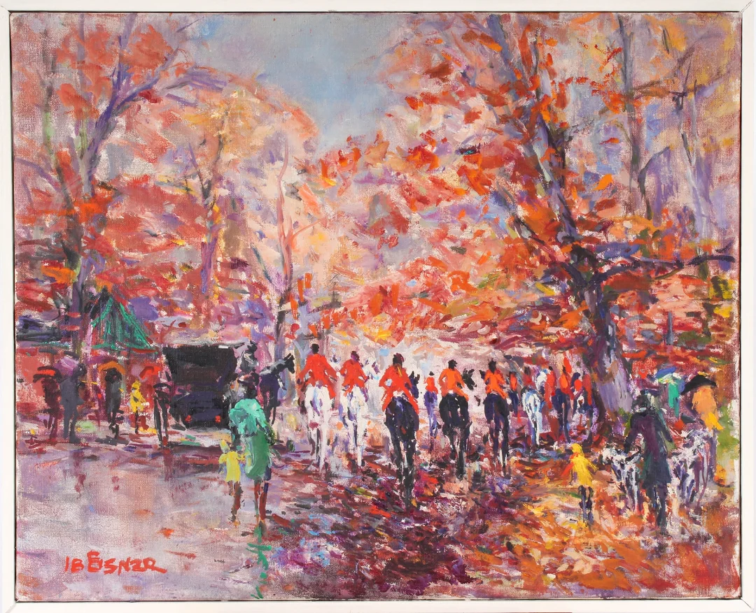 Ib Eisner. 'Hubertus' riders. Oil on canvas — Paintings and sculptures/Modern pictorial arts — Lauritz