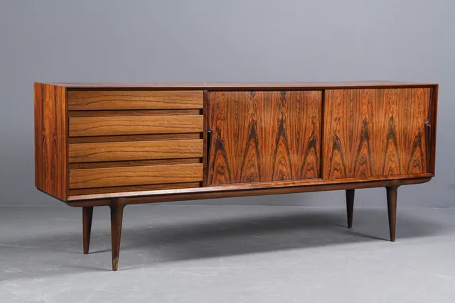 Omann Jun. Low sideboard veneered in rosewood, Model No. 8