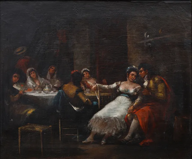 ATTRIBUTED TO EUGENIO LUCAS VILLAMIL. Indoor scene.