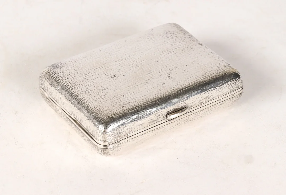 A. Dragsted. Silver case with hare fur surface, 1897 — Silver, bronze, copper and pewter/Hollowware — Lauritz