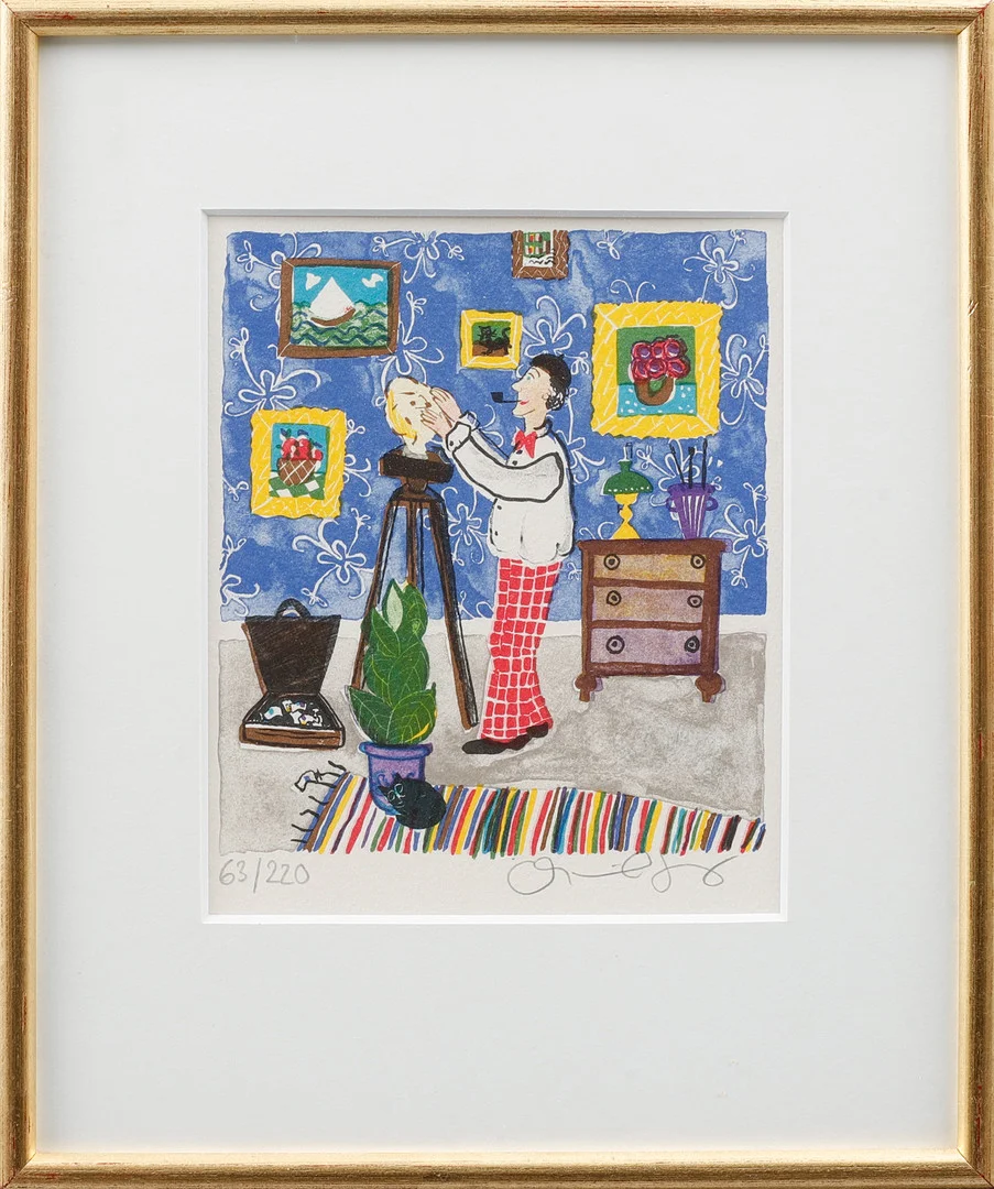 MARIKA LANG. Färglitografier, 2 st, signerade och numrerade 52, 63/220. — Engravings & Prints — Göteborgs Auktionsverk