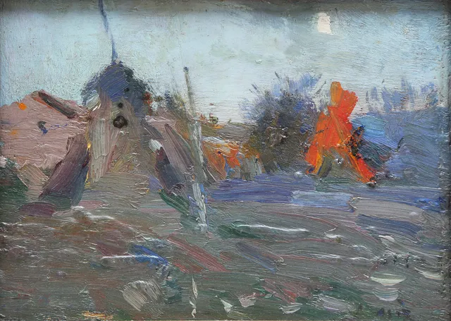 JOAQUIM MIR. View with mills.