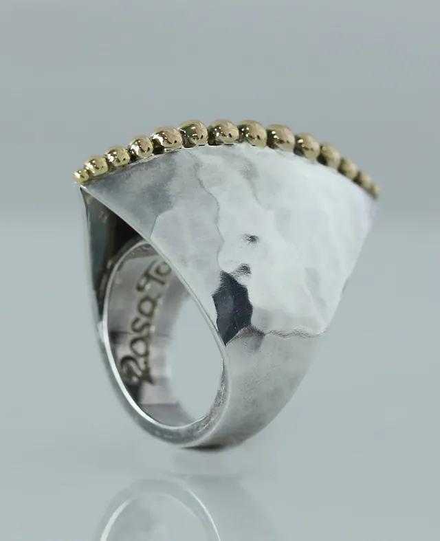 ROSA TAIKON. ring, "Solstrålar", silver och guld 18K, signerad.