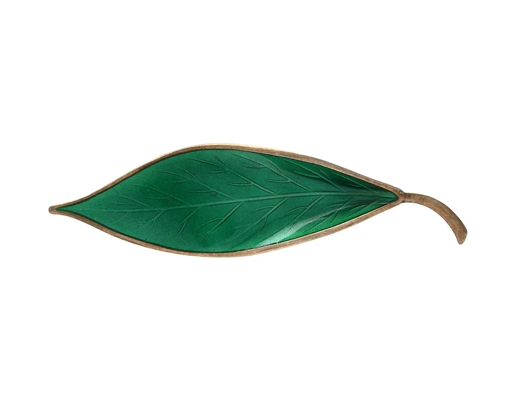 DAVID ANDERSSEN, brosch, förgyllt sterlingsilver, grön emalj, Norge, vikt 6,9 g. — Smycken/Brosch — Kaplans