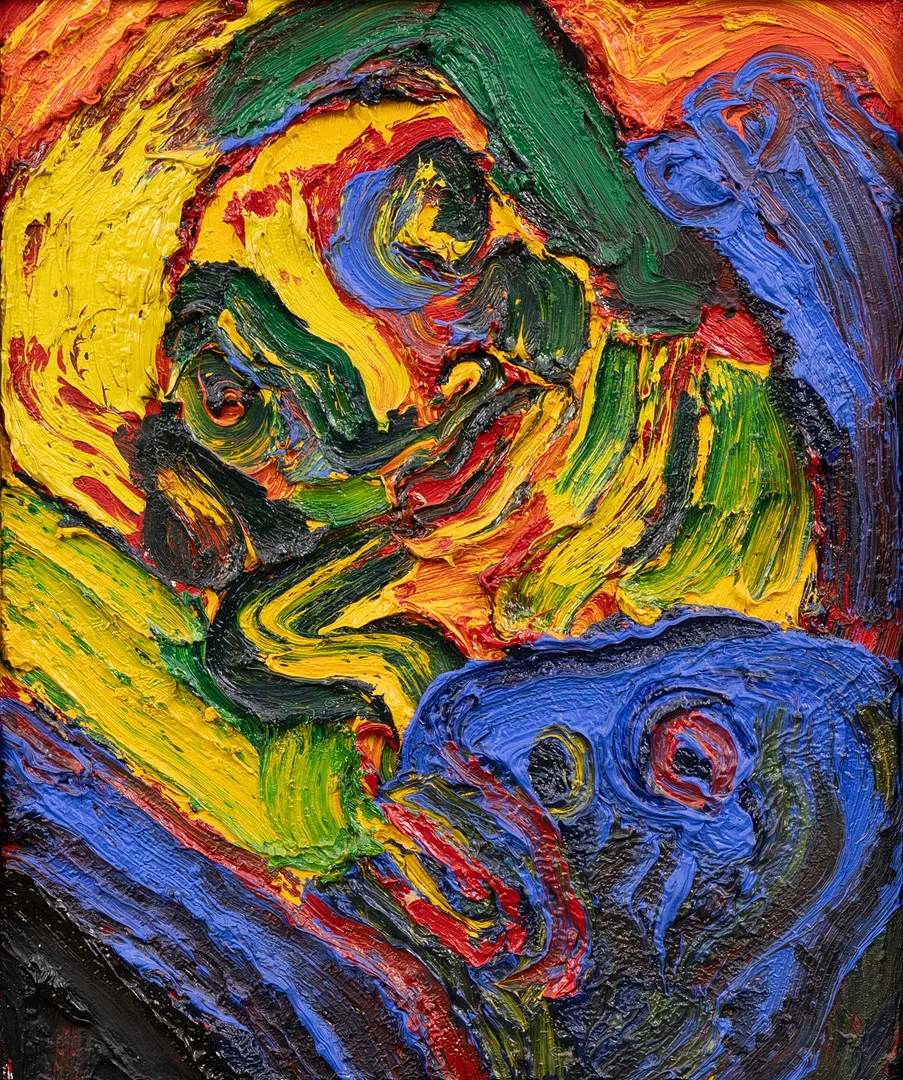 BENGT LINDSTRÖM. Ansikten, olja på duk, signerad. — Paintings — Garpenhus Auktioner