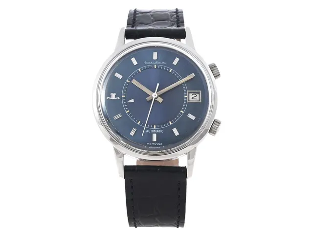 JAEGER-LE COULTRE, Memovox (T Swiss Made T), "Speed Beat", Cal 916, Serie nr. 2149812, Ref nr. E875, Boett nr. 1438116 / 875.42, herrur, 37 mm, stål, automatisk, plexiglas, datum, alarm, läderband, ca 1974.