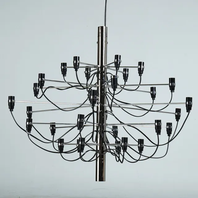 GINO SARFATTI. TAKLAMPA, "2097/50", för Flos, kromad underrede, för 50 ledlampor, formgiven 1958.