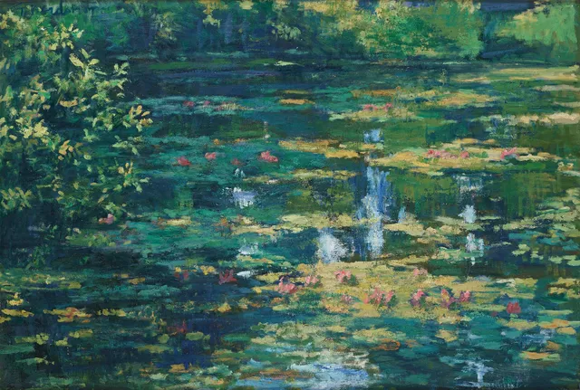 Gerhard Nordström, "Motiv från Claude Monets trädgård i Giverny".
