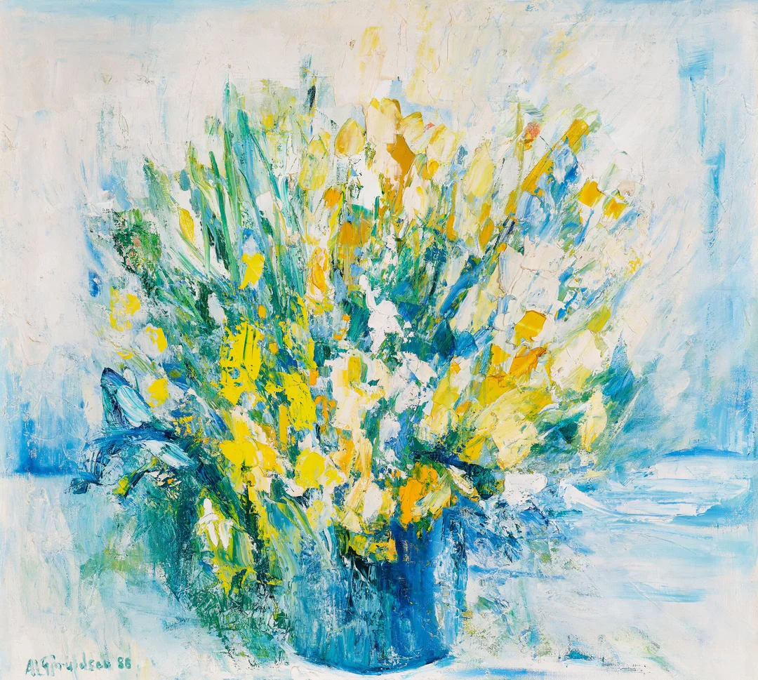 Gjeruldsen, Ada Lisa — Vårbukett, 1988 — Kunst/Maleri — Blomqvist