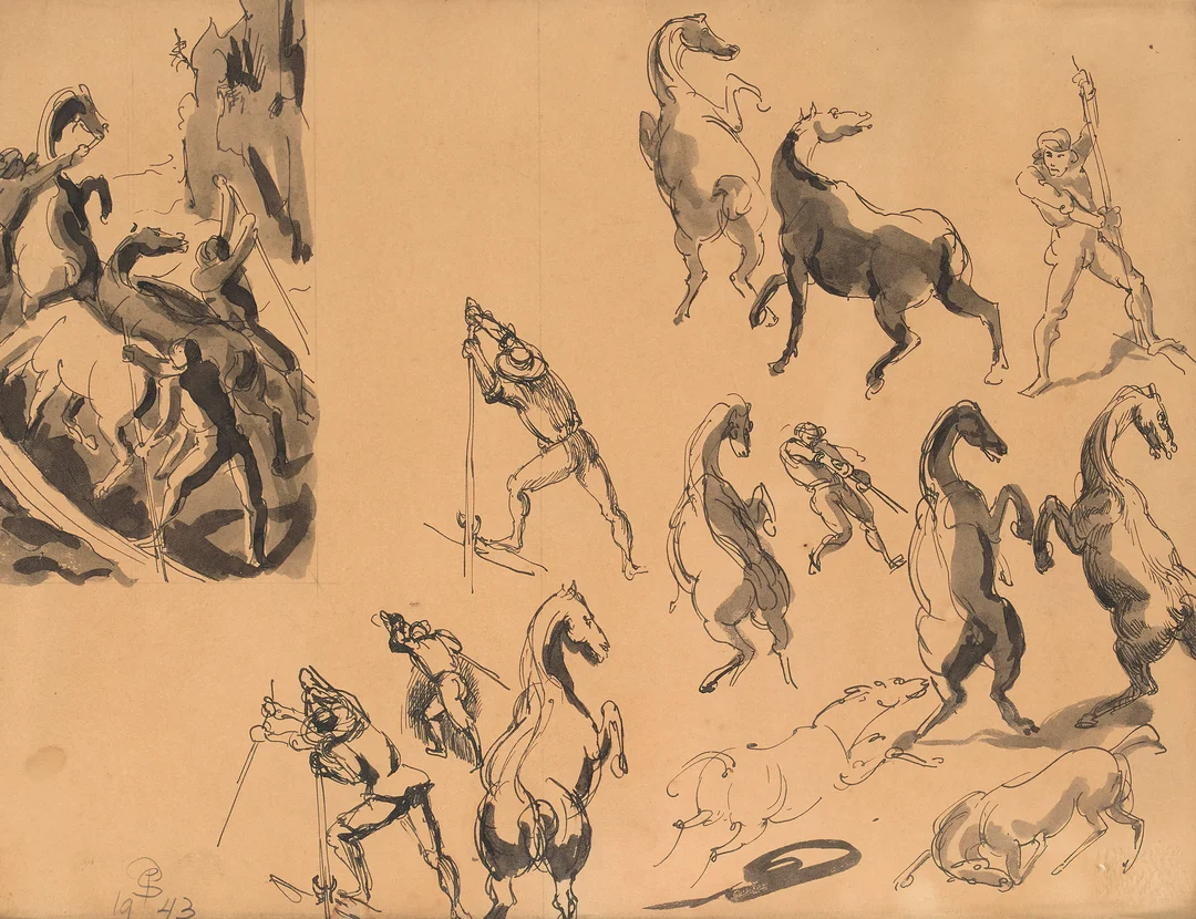 Storm, Per Palle — Skisser, 1943 — Kunst/Øvrig billedkunst — Blomqvist