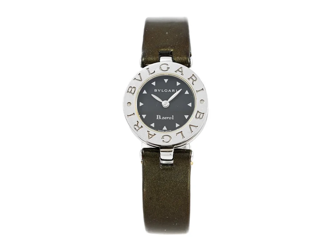 BVLGARI, B zero 1, Serie nr. D19312, Boett nr. BZ 22 S, damur, 22 mm, stål, quartz, safirglas (nagg/repor), integrerat läderband, viklås, ca 2000. — Klockor/Bvlgari — Kaplans