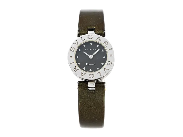 BVLGARI, B zero 1, Serie nr. D19312, Boett nr. BZ 22 S, damur, 22 mm, stål, quartz, safirglas (nagg/repor), integrerat läderband, viklås, ca 2000.