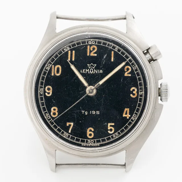 Lemania, Tg 195, "Tre Kronor", kronograf, armbandsur, 40 mm.