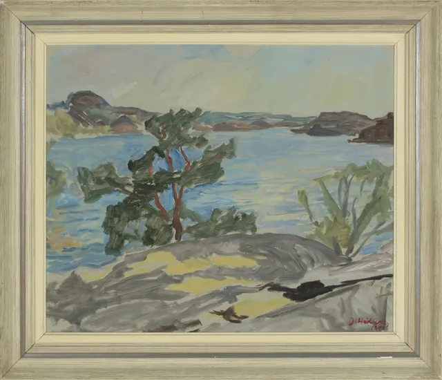 Heiberg, Jean — Furu ved sjøen (Kragerøfjorden?), 1944