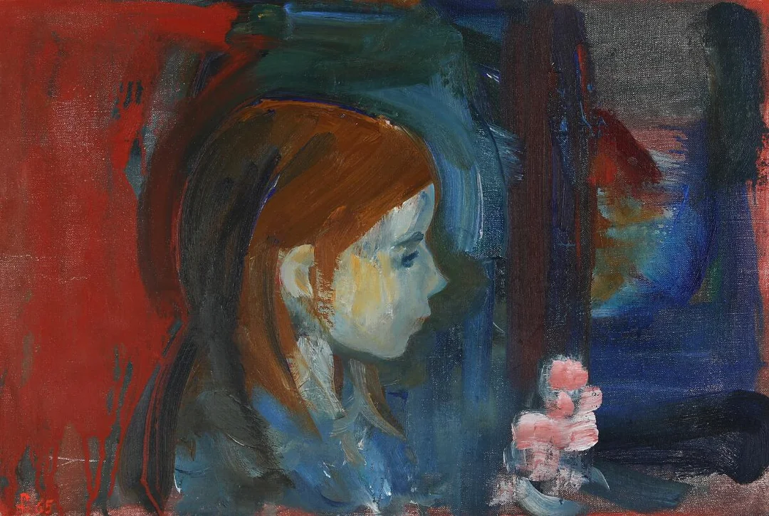 Girl seen in profile. Signed monogram, 65. Oil on canvas. 43×63 cm. — Modern Paintings/Classical modernism — Bruun Rasmussen