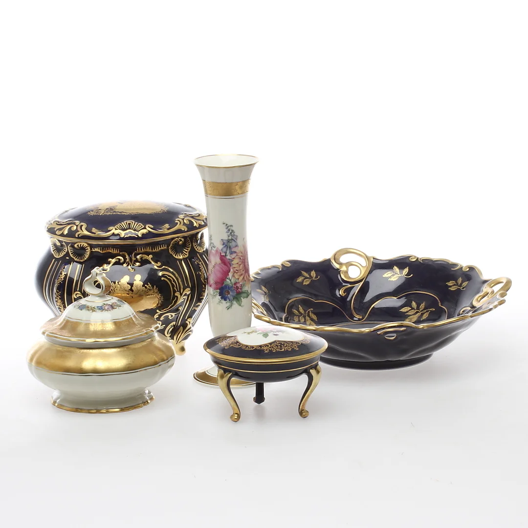 LOCKDOSOR 3 st, FAT samt VAS, porslin, delvis Rosenthal. — European — Auktionshuset Kolonn