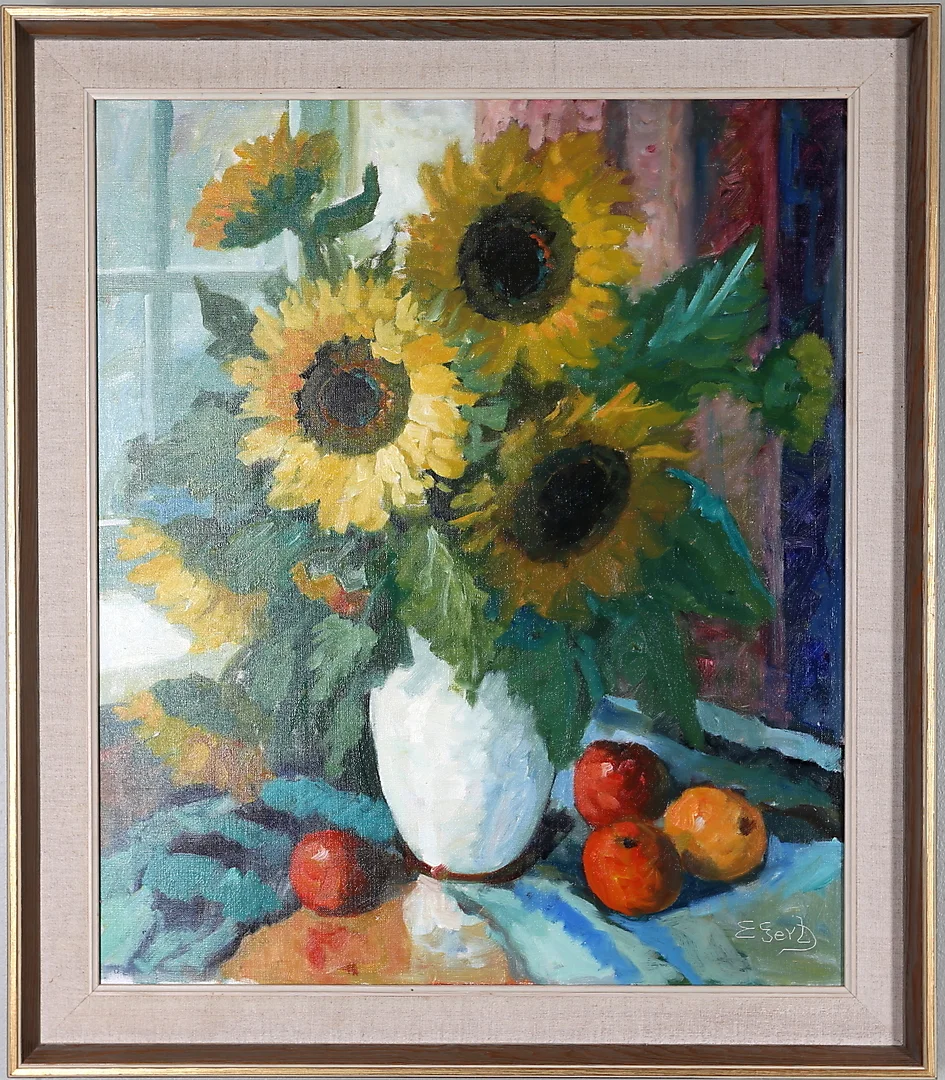 EDIT GERT. BLOMSTERSTILLEBEN, olja på duk, signerad E Gert. — Paintings — Kalmar Auktionsverk