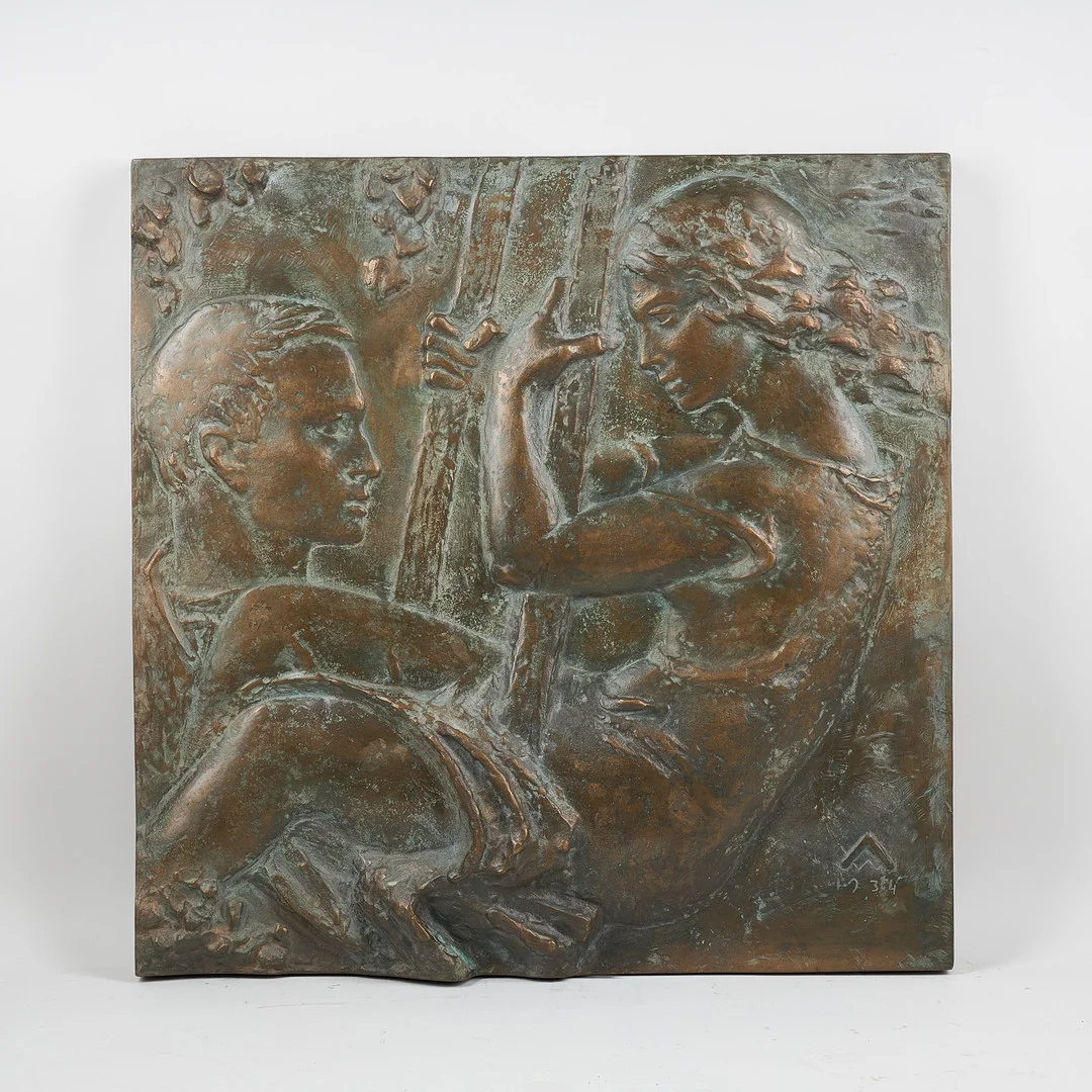WÄINÖ AALTONEN (1894-1966). "Gungan", signerad samt daterad 1934, bronsrelief. — Sculptures & Bronzes — Stockholms Auktionsverk Helsinki