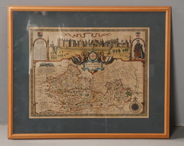 SPEED (JOHN), "BARKSHIRE DESCRIBED" HAND-COLOURED ENGRAVED MAP.