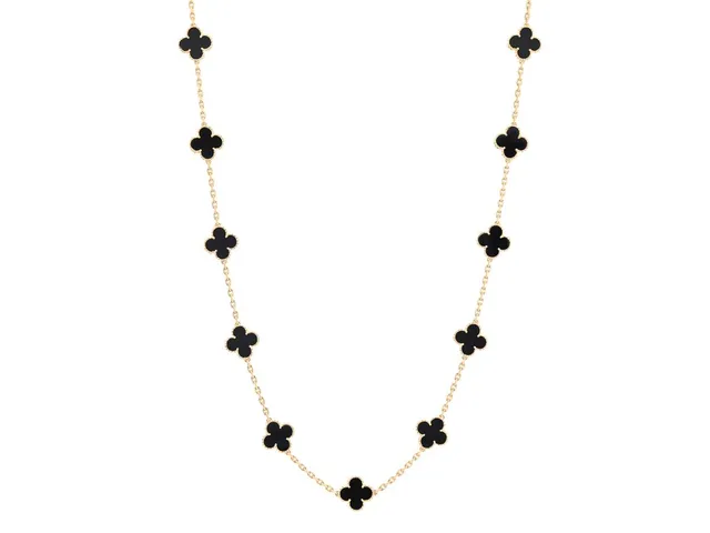 VAN CLEEF & ARPELS, collier, Vintage Alhambra, 18K guld, 20 motiv, onyx, serienr CL 76973, längd 82,5 cm, vikt 42,3 g.
