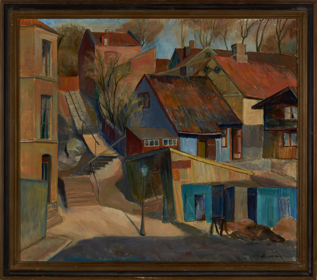 Abrahamsson, Ola — "Dops Gate" 1928 — Kunst/Maleri — Blomqvist