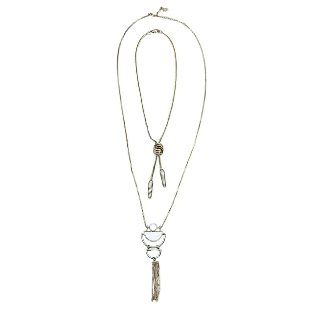 SCHMUCKSET AUS ZWEI Y-HALSKETTEN.