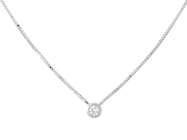 COLLIER, 18K vitguld, briljantslipad diamant ca 0,10 ct, ca TW/VS, längd 43,5 cm, vikt 2,2 g, förlängning.