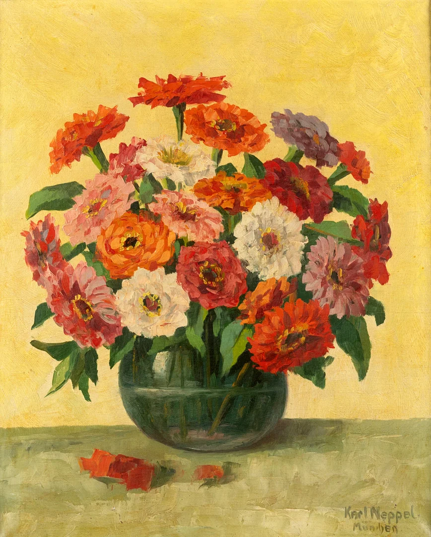 KARL NEPPEL (1883-1961). Blumenstilleben. — Paintings — Stockholms Auktionsverk Hamburg
