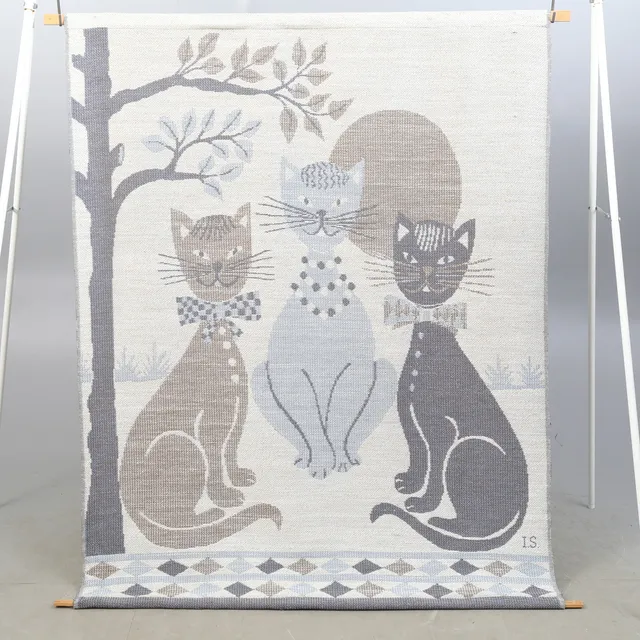 INGALILL SKOGLUND. VÄGGBONAD " KATTOR" ca 160 x 130 cm AB Borås Jaquard.