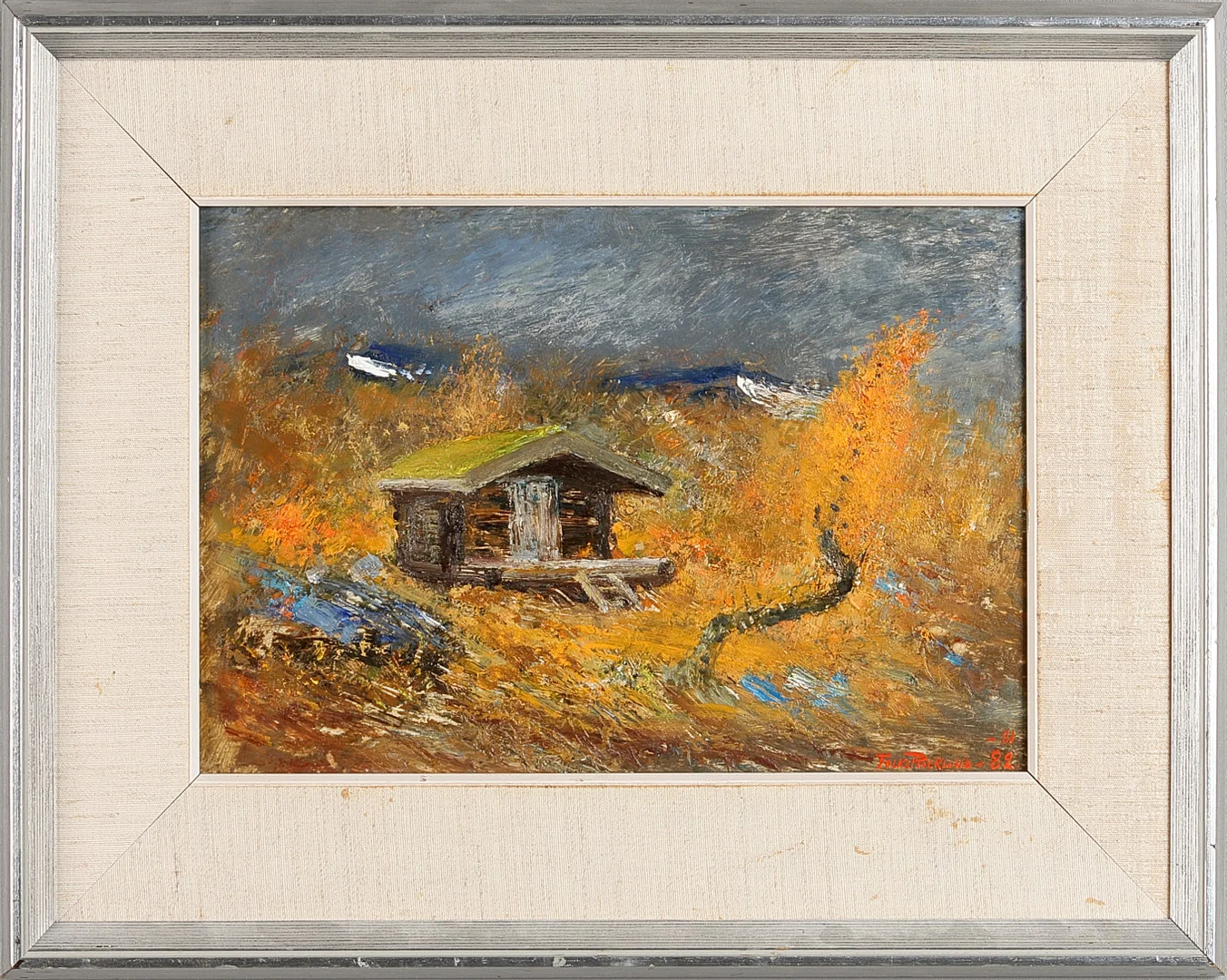 FOLKE RICKLUND. "Folke Ricklunds härbre bakom fjällateljén". — Paintings — Crafoord Auktioner Stockholm