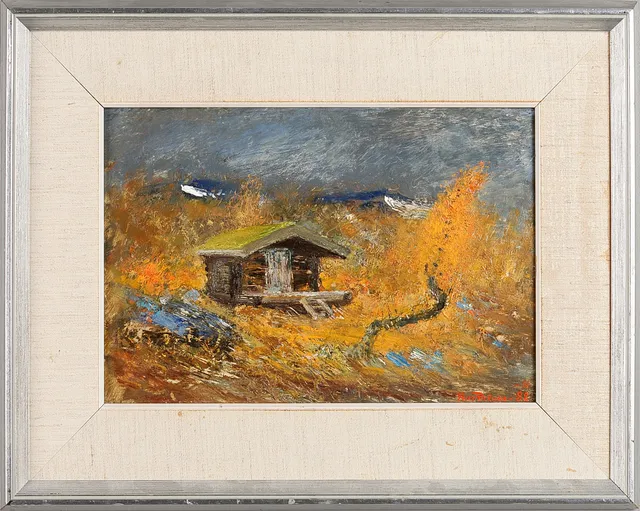 FOLKE RICKLUND. "Folke Ricklunds härbre bakom fjällateljén".