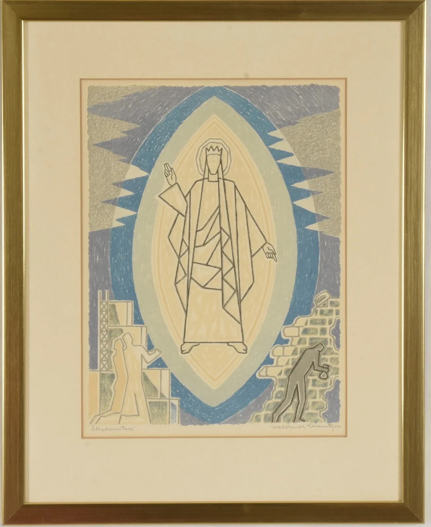 WALDEMAR LORENTZON. Färglitografi. — Engravings & Prints — Halmstads Auktionskammare