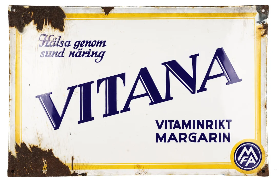 EMALJSKYLT, "Vitana", Tidigt 1900-tal. — Other collectables — Norrlands Auktionsverk