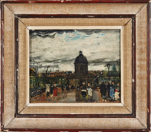 FRANCOIS GALL. Le Pont des Arts framför l’Institut de France, Paris.