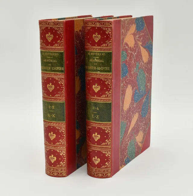 RÉVÉREND, A. Armorial du Premier Empire. Titres, Majorats et Armoiries Concédés par Napoléon Ier. Tome I-IV.