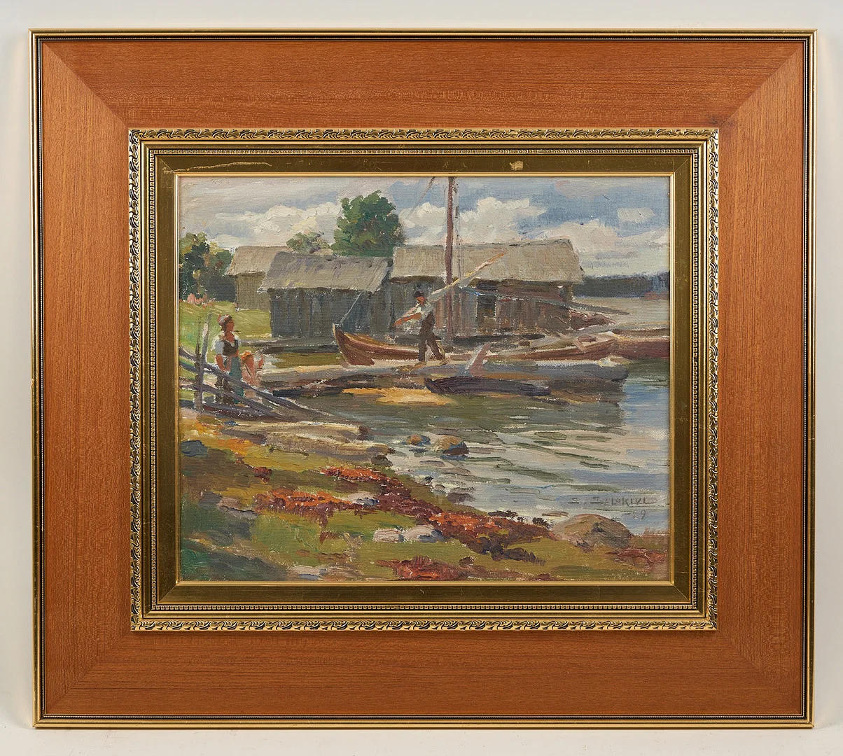 SANTERI SALOKIVI. Sommardag i skärgården, signerad samt daterad -29, olja på duk. — Paintings — Stockholms Auktionsverk Helsinki