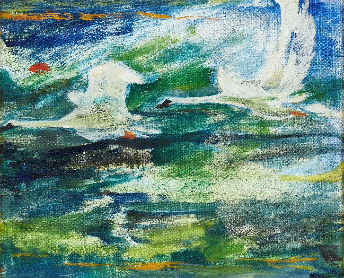 ULLA WALLER (1916-1996), "Le cygne", signerad och daterad 1974 atergo, olja på duk. — Paintings — Crafoord Auktioner Stockholm